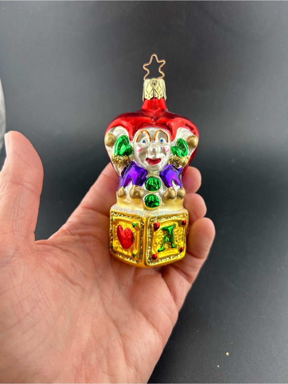 Rare Vintage Inge-Glas Jack-in-the-Box Ornament model 4418